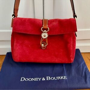 Dooney & Bourke Red Suede Libby Hobo Bag